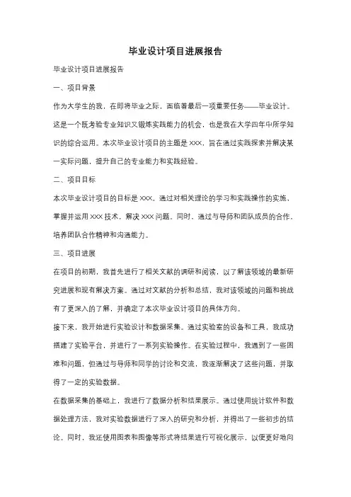 毕业设计项目进展报告