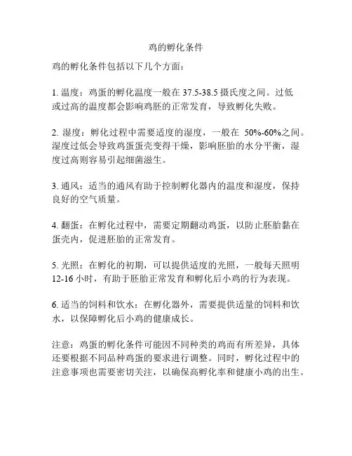 鸡的孵化条件