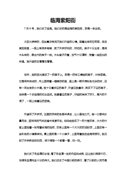游紫阳街600字作文