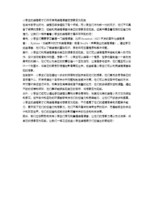 小学生的编程奇才,他们如何使用编程语言把想象变为现实