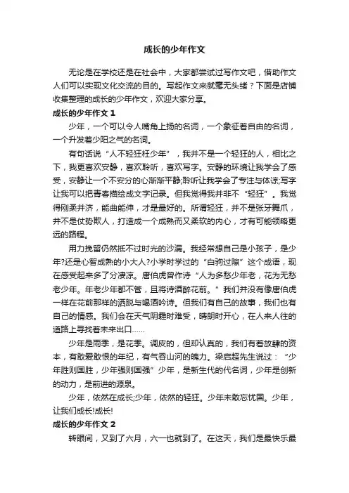成长的少年作文
