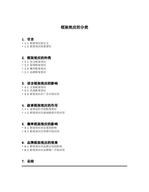 框架效应的分类