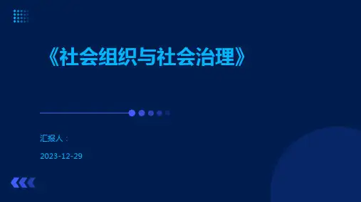 《社会组织与社会治理》