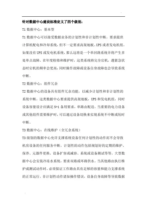 数据中心等级