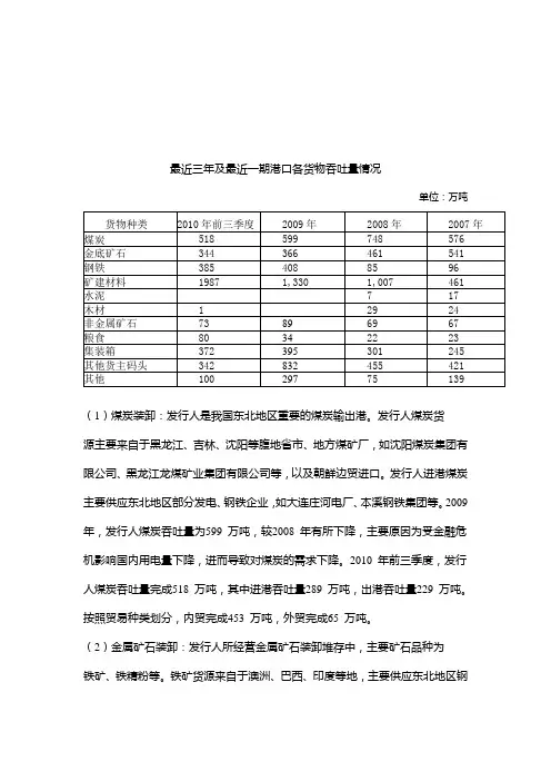 丹东港当前情况