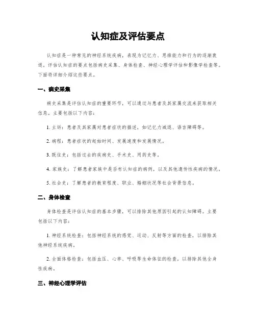 认知症及评估要点