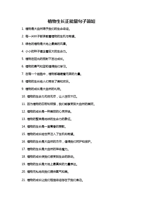 植物生长正能量句子简短