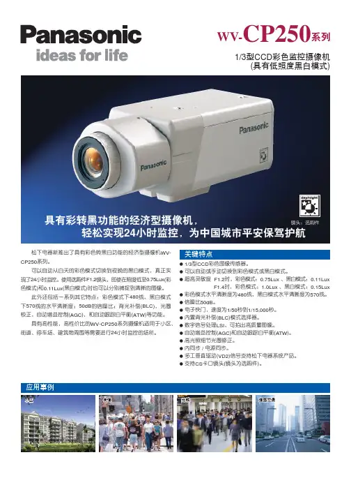 松下 1 3型CCD彩色监控摄像机WV-CP250系列 说明书