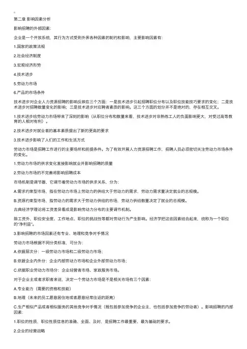 自学考试招聘管理复习资料第二章