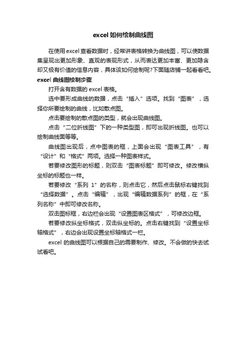 excel如何绘制曲线图