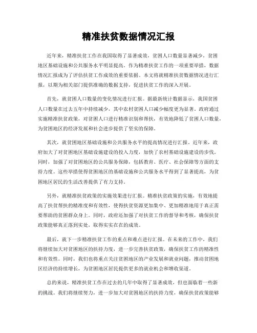 精准扶贫数据情况汇报