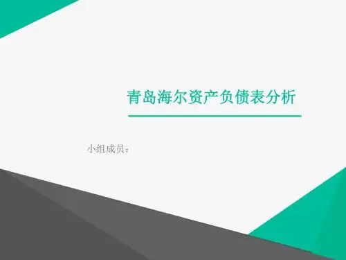 Haier资产负债财务分析