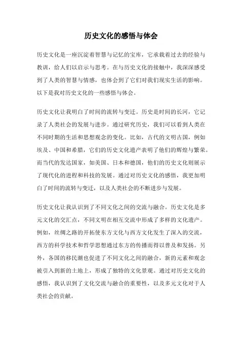 历史文化的感悟与体会