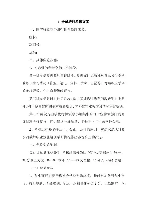 全员培训考核方案4篇