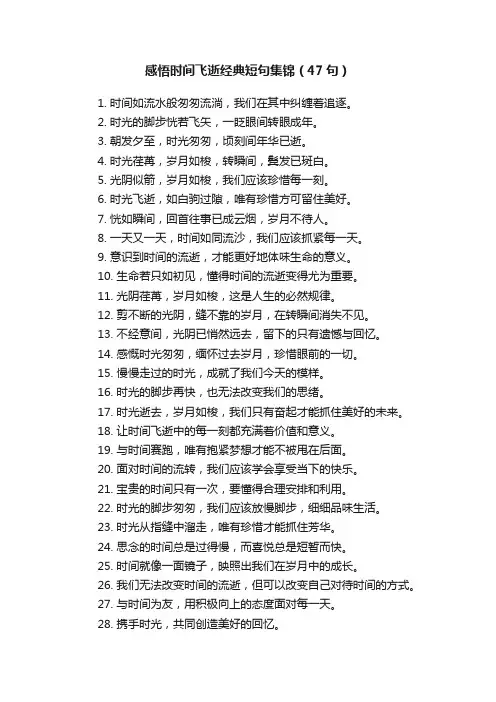 感悟时间飞逝经典短句集锦（47句）