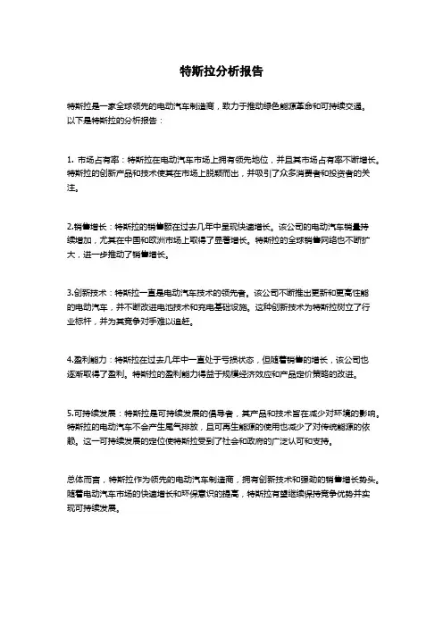 特斯拉分析报告