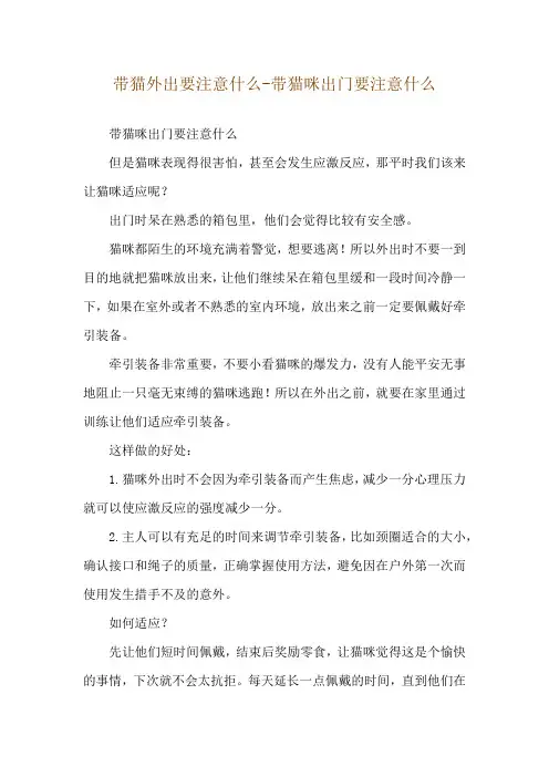 带猫外出要注意什么-带猫咪出门要注意什么