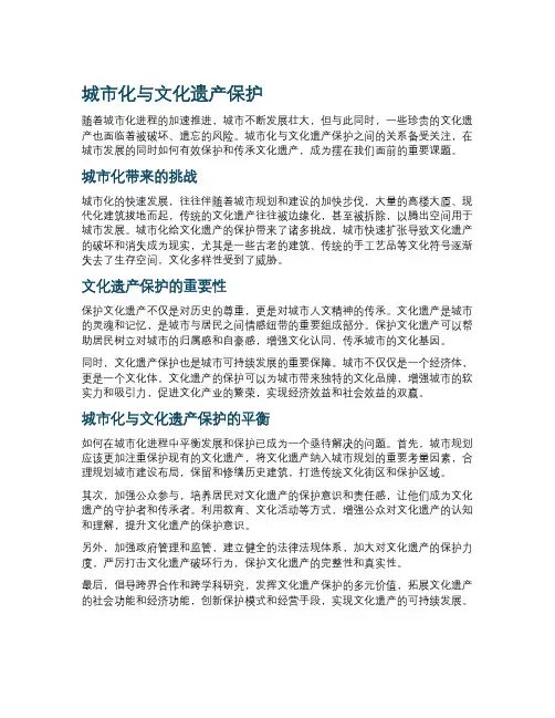 城市化与文化遗产保护
