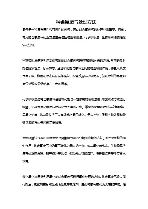 一种含氰废气处理方法