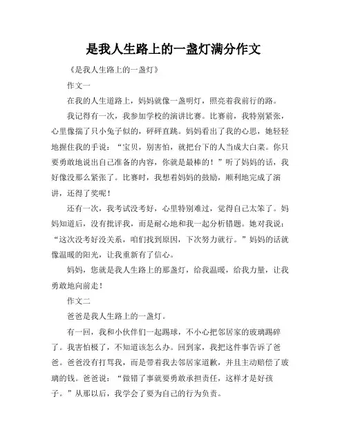 是我人生路上的一盏灯满分作文