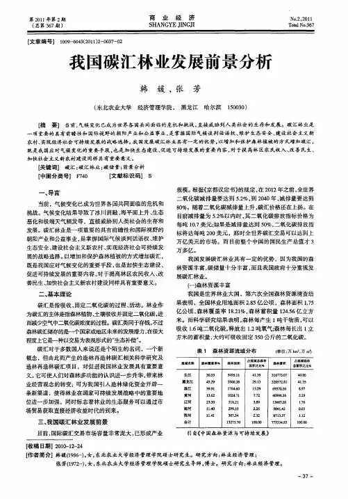 我国碳汇林业发展前景分析