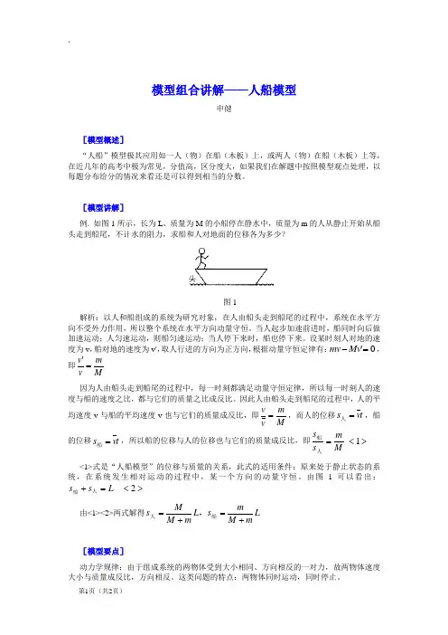 高中物理模型-人船模型