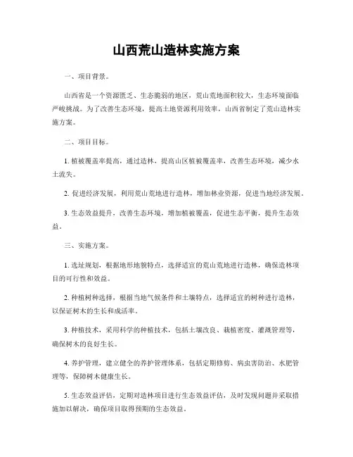 山西荒山造林实施方案