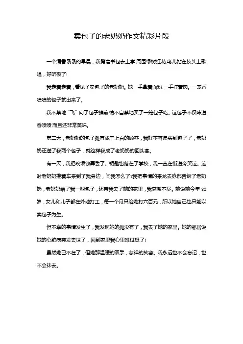 卖包子的老奶奶作文精彩片段