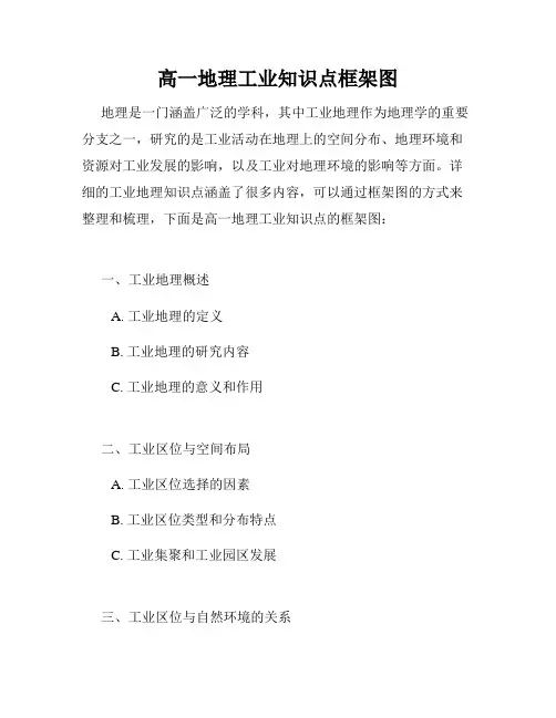 高一地理工业知识点框架图