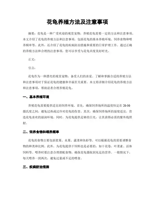 花龟养殖方法及注意事项