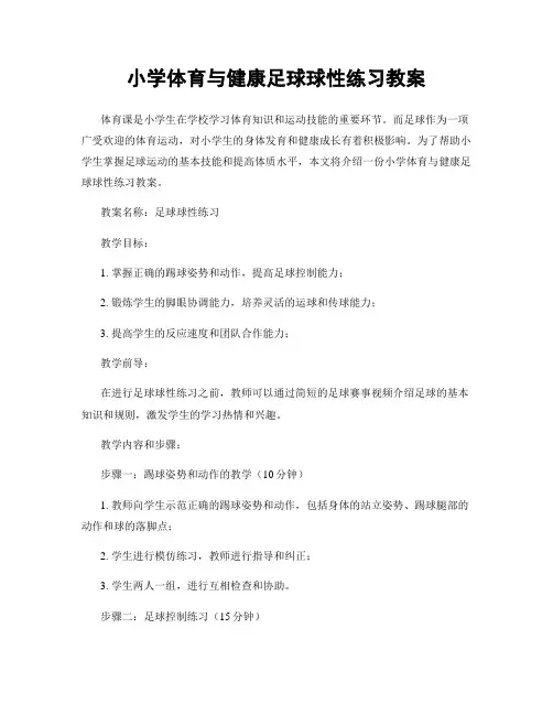 小学体育与健康足球球性练习教案