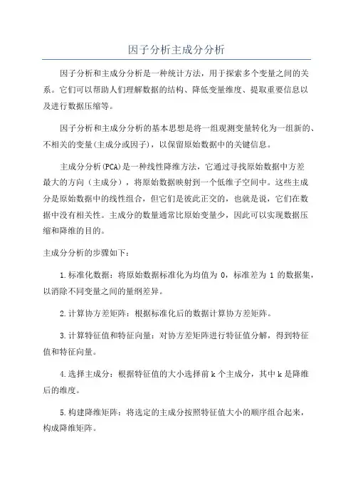 因子分析主成分分析