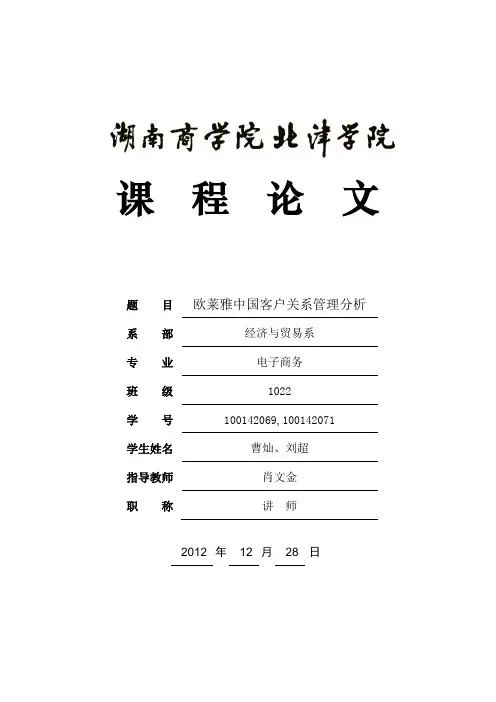 欧莱雅中国CRM方案(1)