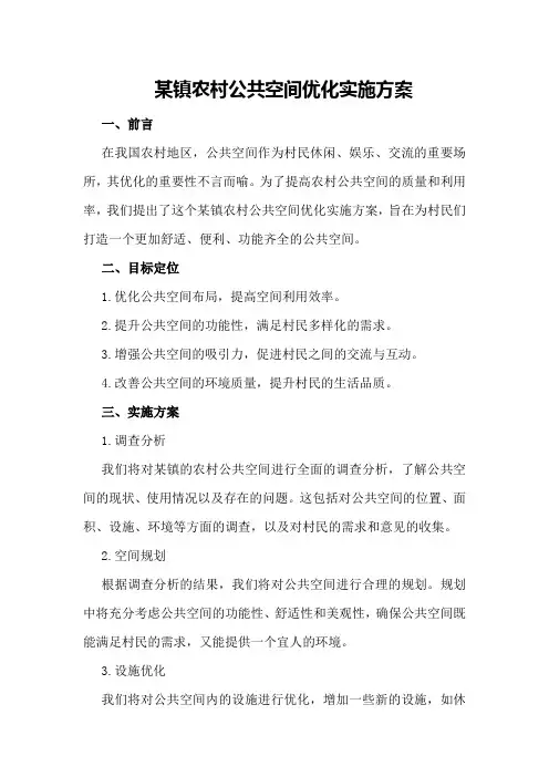 某镇农村公共空间优化实施方案