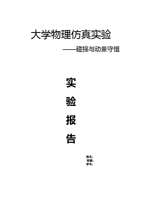 碰撞与动量守恒实验报告(1)