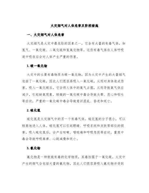 火灾烟气对人体危害及防控措施