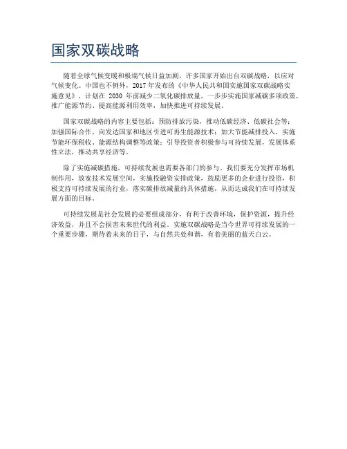 国家双碳战略