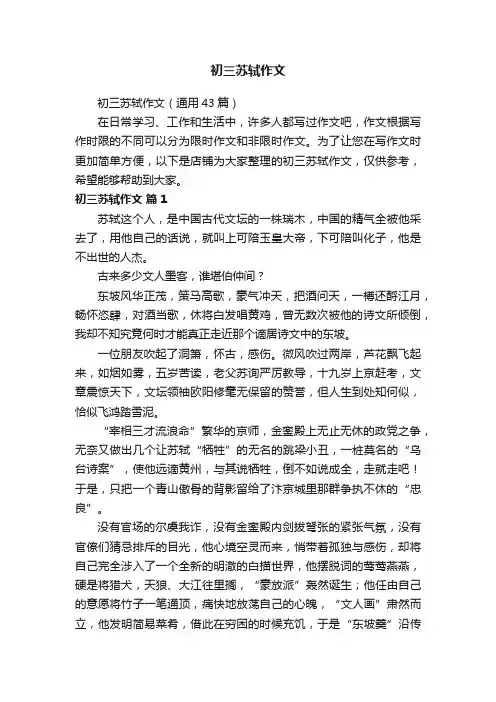 初三苏轼作文