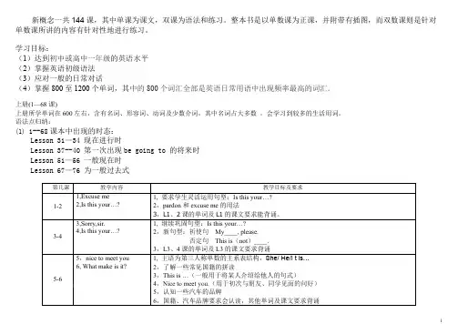 (完整版)新概念第一册每一课重点的总结,推荐文档