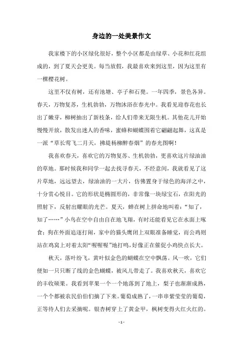 身边的一处美景作文