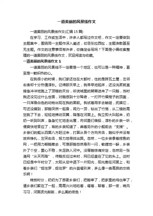 一道美丽的风景线作文（汇编15篇）