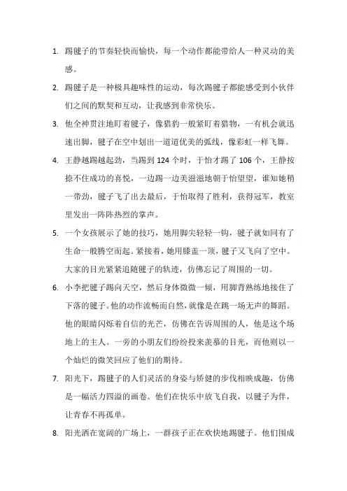 描写踢毽子的句子 (8)