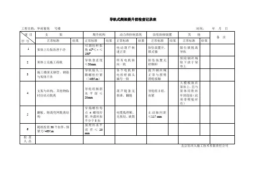 提升前检查纪录
