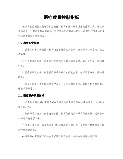 医疗质量控制指标