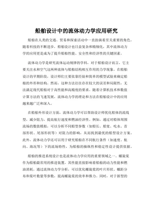 船舶设计中的流体动力学应用研究