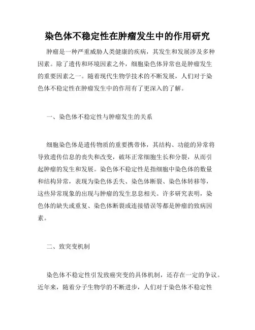 染色体不稳定性在肿瘤发生中的作用研究