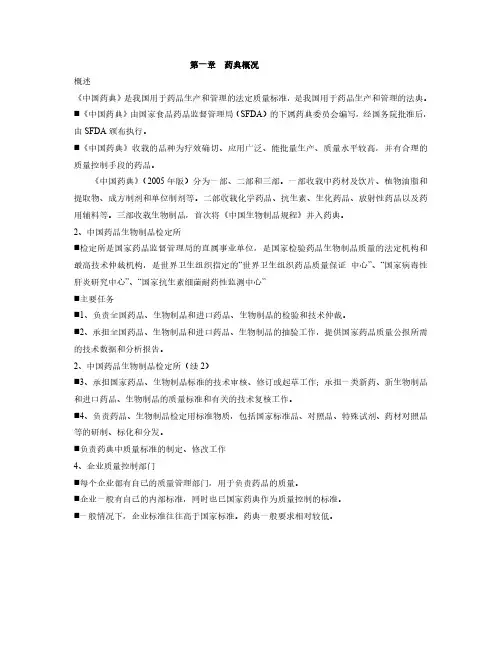 1章  药典概况