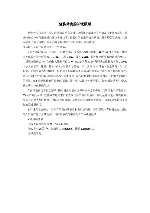 烧伤休克补液原则