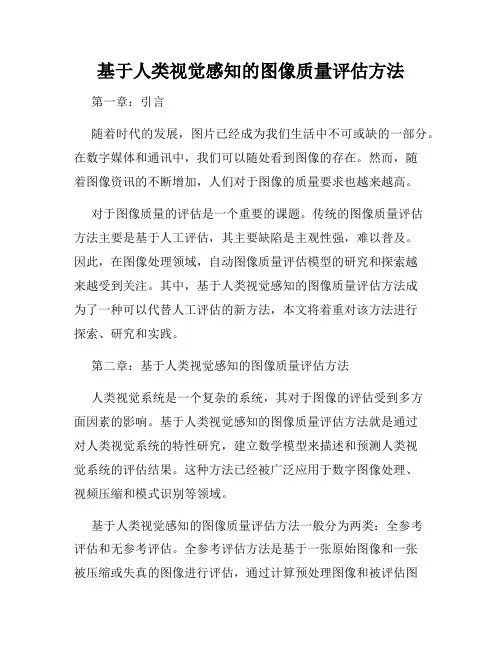 基于人类视觉感知的图像质量评估方法