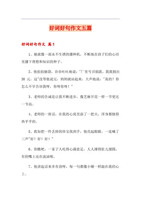 好词好句作文五篇
